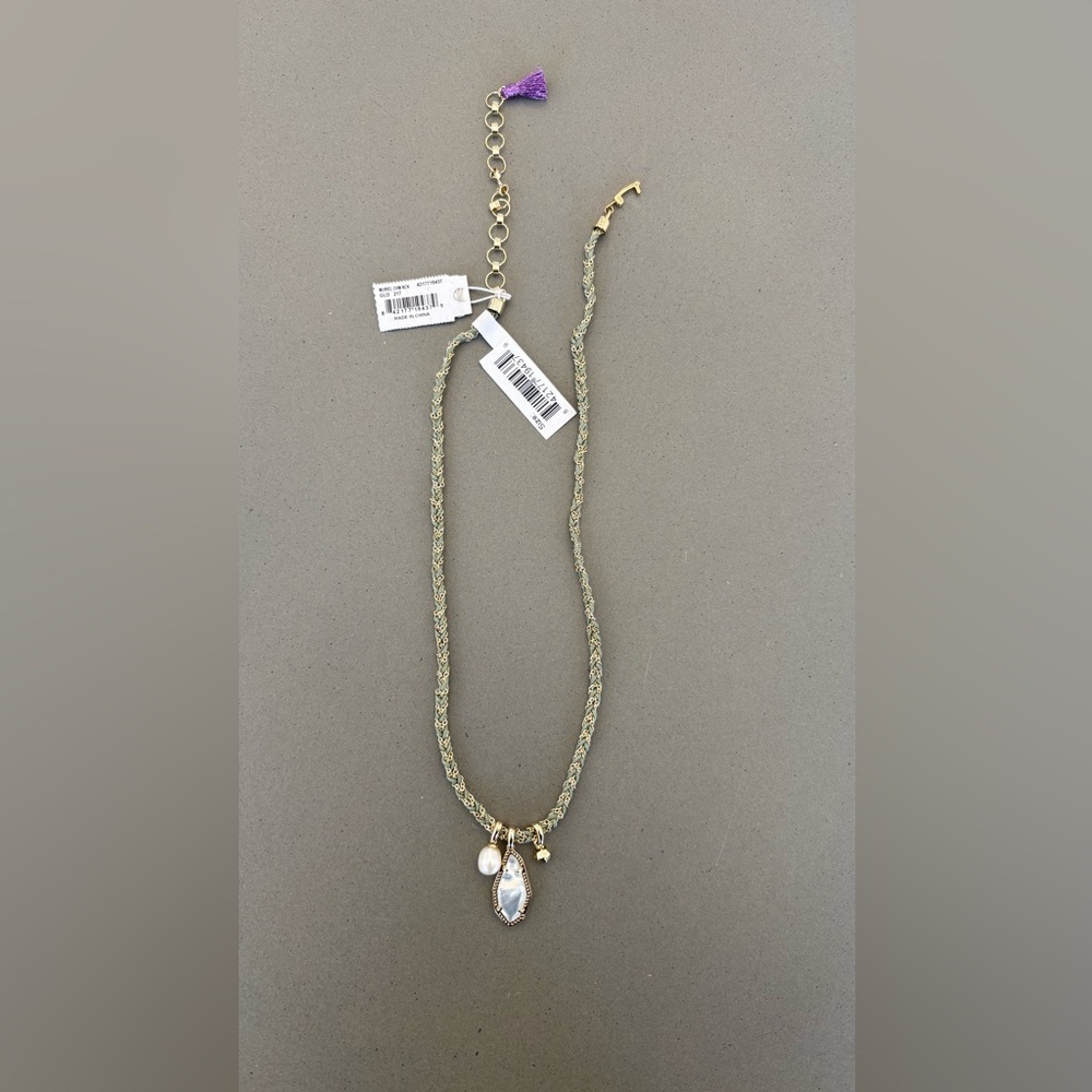 Kendra Scott Gold-Tone Necklace with Iridescent Stone and White Pearl - Picture 3 of 7